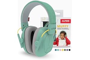 Alpine Muffy Lärmschutz Kopfhörer für Kinder – Komfortabler Gehörschutz für Kinder bis 16 Jahre – Geräuschdämmende Ohrenschützer mit verstellbarem Kopfband – Mint