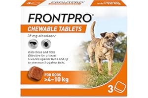 FRONTPRO Chewable Tablets Flea & Tick Treatment for Dogs 3 Pack (4-10kg)