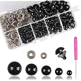 TOAOB 150 Stück Sicherheitsaugen 8mm Braun - Mit Unterlegscheiben Für Amigurumi & Puppen