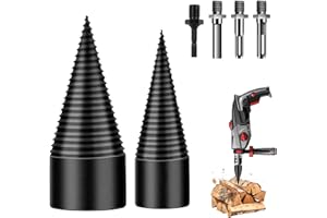 EAEVKPI Cono di Legno Spaccalegna 32mm+42mm con 4 Manici per Trapano, Vite per Uso Domestico