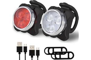 Balhvit Bike Light Set, Super Bright USB Rechargeable Waterproof Mountain Road Safety & Easy Mount LED Bicycle Lights, USB Cycling Front & Rear Light