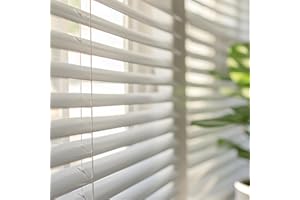 Persianas Venecianas de Aluminio con cordón autobloqueo, Soportes Ocultos y Fácil Instalación Montaje en Pared o Techo. Persiana Veneciana y estores enrollables STORESDECO Blanco 125x250 cm