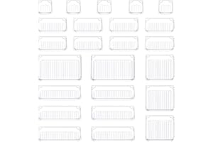 InnoGear Set of 24 Desk Drawer Organiser Trays with 5-Size Clear Plastic Storage Boxes Divider Make-up Organiser for Kitchen Bedroom Office