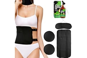 FROVETANI Rizinusöl-Packung für die Leber, Rizinusöl Bio, Rizinusöl-Packung für Taille und Hals, wiederverwendbare Bio-Rizinusöl-Packung (Schwarz))