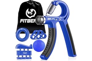 FitBeast Hand Grip Molla Avambraccio Gripper - Pacco da 5, Pinza per Avambracci Attrezzi, Attrezzo per Esercitare Le Dita, Finger Stretcher, Anello per Esercizi & Palla Antistress per Atleti