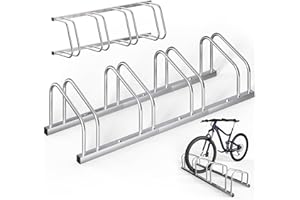 MONZANA® Fahrradständer für 4 Fahrräder 37cm Radabstand 30-65mm Reifenbreite rostfreier Stahl selbstsichernde Schrauben Boden oder Wandmontage Mehrfachständer Fahrradhalter Aufstellständer Radständer