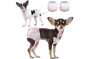 Dono Couches jetables pour Chien Femelle,Super Absorbant Anti-Fuite,Couches pour Chien Femelle pour la Saison,Couches pour Chat,Culotte pour Chien pour Incontinence,Chaleur,Période,XXS,XS,S,M,L (S)