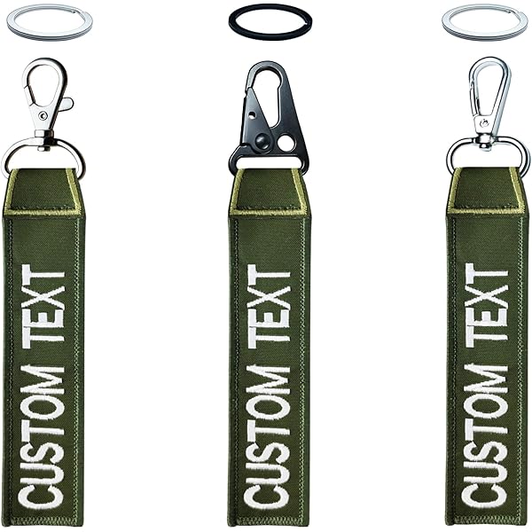 ZBHDEYG Lot De 3 Porte-clés, étiquette De Bagage Tissée Brod