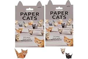NICOONIU DIY Paper Cats Origami Kit 2pack,Cute Animals Shaped 3D Origami Kit,Christmas Decoration Kits,Fold Your Own Papers Cat,Christmas Gifts for Men,Women (Cats)