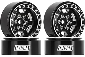 INJORA 1.0 Plus Beadlock Wheel Rims - Aluminium Wheel for 1/24 1/18 RC Crawler SCX24 TRX4M FCX24 FCX18