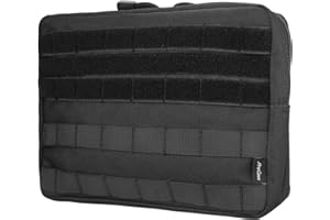 Procase Tasche Utility Molle Tattiche, MOLLE Pouch Militare Utility Tasca Multiuso Orizzontale per Rivista, Torcia Elettrica, Mappa e Altri Piccoli Strumenti per Attività All'aperto -Nero