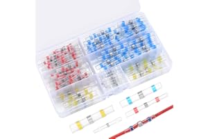 woshilaoDS 120 Pcs Solder Seal Wire Connectors, Waterproof Heat Shrink Electrical Wire Butt Connectors, Automotive Electrical Connectors, Heat Shrink Connectors, Marine Insulated Butt