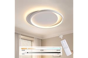 FANLG Plafoniera LED Soffitto Dimmerabile 3000K-6000K, moderna Lampadario camera da letto Lampadario soggiorno 24W 2400lm lampada da soffitto per soggiorno balcone cucine corridoio, 40 * 35 * 5.5cm