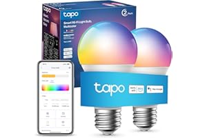Tapo L530E (2-Pack) E27 Smart Bulb, Alexa Light Bulbs, LED Light Bulb, Extra Bright WiFi Smart Bulb, Colour Changing Light Bulb, Dimmable, 8.3W, Schedule & Timer, Remote Control Bulb, Energy Saving