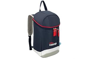 AKTIVE Nevera blanda térmica 9 L, Mochila porta alimentos para playa, Picnic, Camping o trabajo, Con aislamiento térmico, Bolsillo delantero, Cremallera doble, Azul marino y blanco (80730)