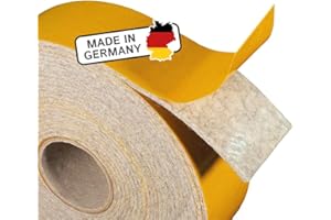 The Felt Store Cinta de Fieltro autoadhesiva, 45 mm de Ancho, 2 mm de Grosor, 6 m de Largo, Gris Moteado, Cinta de Sellado de Fieltro de Lana - Made in Germany
