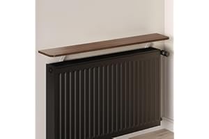 Loch & Skye Radiator Shelf - OAK, 40cm - Wood Floating Shelves for Heat Dissipation - MDF Wooden No Drill Shelves with Brackets - Durable Floating Shelf Bracket - Over Radiator Shelf No Drilling