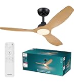 Ventilateur de Plafond Velet 107 cm avec LED Intégrée, Télécommande et
