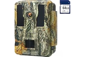 CareHabi 24MP 4K Wildkamera nachtsichtgerät mit 64 GB SD U3 Speicherkarte 46pcs-940nm-IR-LED 28m Nachtsicht wärmebildkamera Jagd Nachtsicht IP67 Wasserdicht 0.2s Schnelle Trigger für wildtierkamera