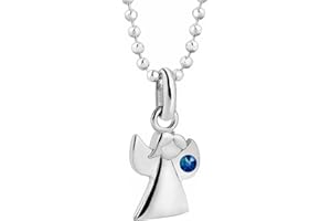 butterfly Enfant Fille Chaîne vrai Argent Swarovski Elements originaux Ange gardien bleu longueur réglable Emballage cadeau Cadeau de confirmation