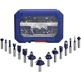 WORKPRO 15-Piece Milling Drill Bits, 8 mm Shank with Portable Box | Carbide Milling Cutter with Corner and Groove Attachments