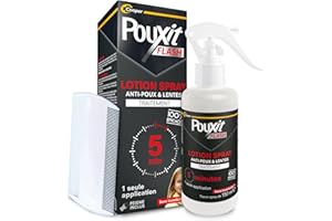 POUXIT - Flash - Lotion spray anti-poux et lentes - Agit en 1 application de 5 minutes seulement - Traitement du cuir chevelu - 150 ml