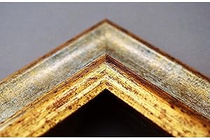 Artecentro cornice dorata per quadri - oro/colore con o senza passepartout in legno-varie misure (oro/avorio, 40 x 40 + passepartout)