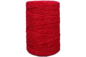 Leecogo Red 2.5mm Jute Twine 328 Feet Heavy Duty Garden Twine String for Arts Crafts and Decorative Festival Projects