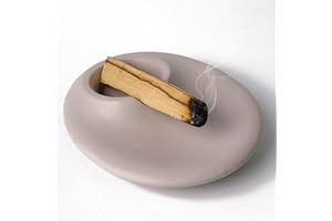 BEYLAB Supporto per bastoncini di incenso in ceramica Palo Santo per bastoncini di incenso di salvia bianca, ciotola di affumico, candele, bruciatore di incenso, decorazione minimalista in cemento