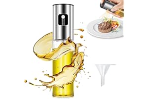 SO GOODS So Homey - Spruzzino Olio per friggitrice Aria in Vetro Alimentare e Acciaio Inox, Nebulizzatore Olio Spray per friggitrice ad Aria BPA Free, Spruzzatore Olio Facile da Pulire, Oliera Spray 100Ml