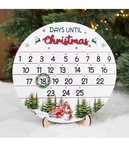 Conto alla rovescia per il cartello da muro di Natale, cartello del calendario per il conto alla rovescia di Natale,Conto alla rovescia per il calendario di Natale Ornamento di Babbo Natale