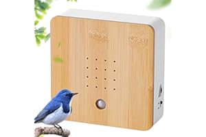 WANDGU Moderna caja de canto de pájaros con soporte de pared: caja de sonido de sonidos naturales, canto de pájaros, detector de movimiento, canto de pájaros, relax para baño, spa y relajación