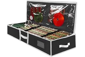 JOYSEEDI Large Gift Wrap Storage Bag, Durable Fabric Wrapping Paper Storage Box for Christmas/Birthday Wrapping Paper Rolls & Accessories, Collapsible and Moisture-Resistant Wrapping Paper Container