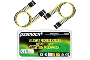 pzsmocn Flessibile Silicone Breadboard Cavetti Jumper Filo Wire 24AWG Cavi 20cm 10 Set/60 Pezzi per Connettore Dupont Passo 2,54 mm 4 Pin Nero Femmina-Femmina Testata Adattatore Cavo a Nastro