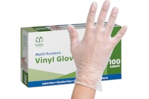 Comfy Package [100 Count Disposable Vinyl Gloves, Powder Free, Latex Free, Clear Gloves for Cooking and cleaning - Small