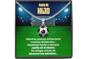 SOFIA FERRER Regalo Niño 10 Años, Colgante De Futbol Para Niños, Regalo Original Niño 8, 9, 10, 11, 12 Años, Collar Hombre Acero Inoxidable, Cosas De Futbol Para Niños, Navidad