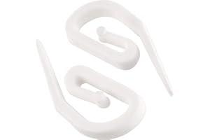 White Plastic Curtain Hooks | Hooks For Pencil Pleat, Window, Door & Shower Curtains | Heavy Duty Hook for Header Tape & Drapery | Pack of 100-3.2 x 1.2cm | The Bead Shop - A UK Brand