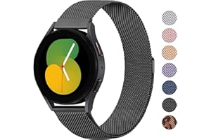 Oumida 20mm Armband für Samsung Galaxy Watch 4/5/6 40mm 44mm /Watch 4 Classic 46mm 42mm/ Watch 5 Pro 45mm/ Watch 6 Classic 43mm 47mm Armbänder Damen Herren, Edelstahl Metall Ersatzarmband mit Magneten