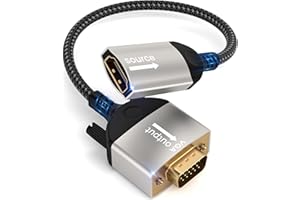 LUMIVTX HDMI to VGA Adapter,HDMI Female to VGA Male Adapter,Nylon Braided 1080p Unidirectional HDMI to VGA Monitor/TV Adapter for Laptop,PC,TV Stick,HDTV,DVD Player,Monitor,Projector