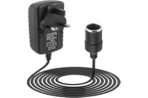 LYAI Car Power Inverters Car Plug Adapter to UK Plug Socket, 12V 2A UK Cigarette Lighter to 3 Pin Plug, 240V 2A AC Mains to 12V DC Plugs for Cars Electronics Coolbox Dash Cam Fans Cars Gadgets Household