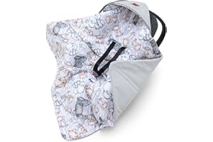 ‎PEPI MADE IN POLAND Pepi - Einschlagdecke Babyschale - 90x90 cm - Kinderwagen Decke - Babyschale Decke - Baumwolle Babydecke für Autositz - Babyeinschlagdecke