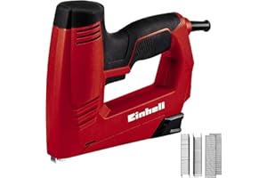 Einhell Elektrotacker TC-EN 20 E (für Klammern Typ 53, Nägel Typ 47, elektronische Schlagkraftvorwahl, Sicherheitsnase, inkl. 1000 Klammern/500 Nägel)