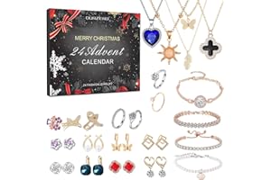 aweker Adventskalender 2025 Frauen Schmuck, geschenk für frauen, 24 Überraschungen Halskette Ring Countdown,Damen Schmuck Set, Weinachtskalender Weihnachtsgeschenke für Mädchen Damen Teenager Kinder
