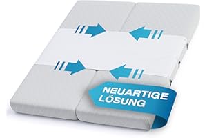 Briliantwerk® Liebesbrücke für Matratzen 200cm I Kein Verrutschen I Innovative Lösung als Ritzenfüller für Matratzen für Familien & Paare I Bettbrücke ist in < 5 Min befestigt