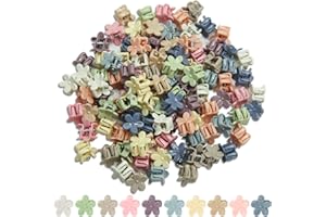 HINGTAI 100 Pcs Kleine Blume Haarspangen Mädchen Kleine Klaue Clip Kleinkind Haarschmuck Kurze Kieferspangen Winzige Haarspangen Robuster Griff Bunte Niedliche Mehrfarbige Farben, Haarspangen für Frauen