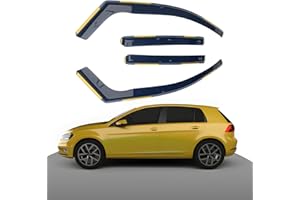 Haibak Wind Deflectors Set Compatible with VW Golf 7 Mk7 2012-2020 5 Doors Hatchback 4pc Tinted in Channel Fitment