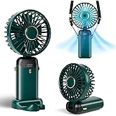 Portable Hand Fan, Mini Fan Type-C Rechargeable, 4000mAh Battery Operated Fan with LED Display, 90&deg; Foldable, 5 Fast