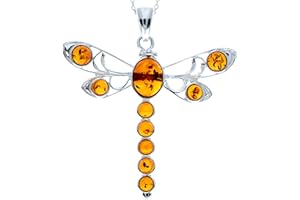 SILVERAMBER JEWELLERY Prawdziwy bursztyn bałtycki i srebro wysokiej próby duży Multistone niezwykły wisiorek bez łańcuszka - 318