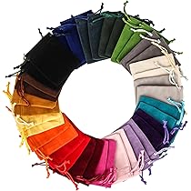 TAIHOBO Sieradenzakjes, 38 stuks, 7 x 9 cm, fluwelen zakjes, kleine stoffen zakjes, 19 kleuren, kleine stoffen zakjes met trekkoord, sieradenzakjes voor sieraden, ringen, cadeau, bruiloft, Kerstmis