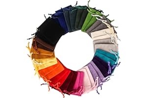 TAIHOBO Mini Pochette Bijoux, 38 Pièces Pochon Bijoux avec Cordon, Petit Sachet Tissu 7x9cm, Petite Pochette Tissu en Velours, pour Bagues Cadeau Bijoux Bonbons Bouchons D'oreilles(19 Couleurs)